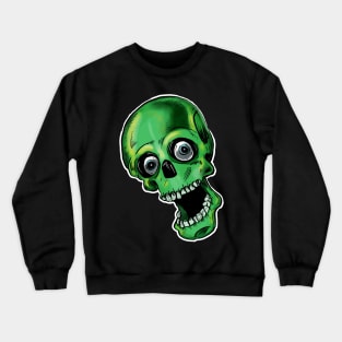 Green zombie halloween party skull Crewneck Sweatshirt